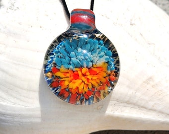 Heady blown glass pendant necklace, Trippy glass pendants. Unique birthday gift for her. Gift for him. Glass necklace. Handmade gifts