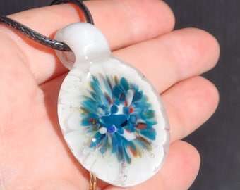 Heady Blown Glass Pendant Necklace: Colorful Borosilicate Glass