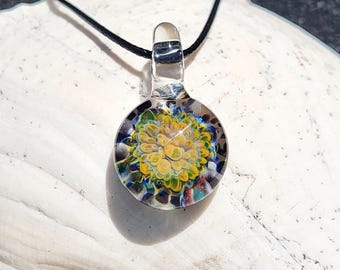 Blown Glass Pendant Necklace – Handmade Glass Jewelry