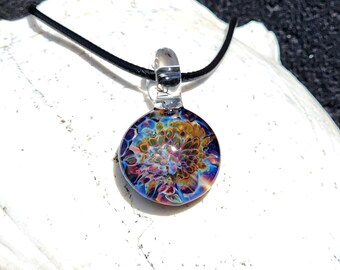Ocean Reef Glass Pendant – Handmade UV Glow Necklace