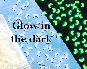 Glow-in-The-Dark Polymer Clay Slices: Moon Stars and Hearts Fillings, Slices, Sprinkles for Slime, Nail Art Supplies, Resin and Clay Craft