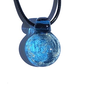 Starred Night Cremation Jewelry: Topaz Blue Glass Pet Memorial Urn Necklace