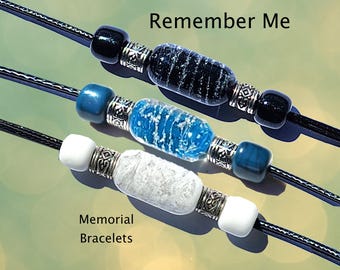 Handmade Memorial Bracelets - Ashes Jewelry, Cremation Glass Beads, Pet Memorial Jewelry
