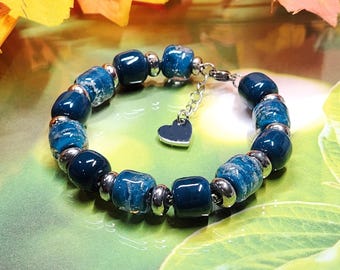 Ash Infused Bead Bracelet: Pet Cremation Memorial Jewelry