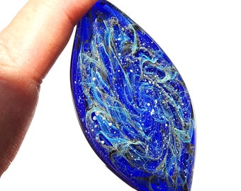 Touchstone for Ashes - Cremation worry stone, Blown glass memorial stone