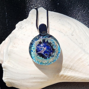 Handmade Blown Glass Galaxy Pendant Necklace: Heady Glass Jewelry