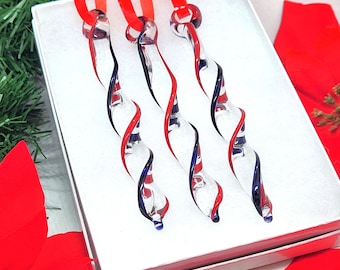 Festive 3-Piece Glass Ornament Set - Unique Handmade Christmas Tree Decor & Gift Idea, Beautifully Wrapped Holiday Ornaments!
