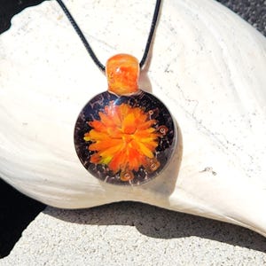Borosilicate Blown Glass Pendant Necklace - Trippy Glass Pendant. Gift for Him or Her. Lampworked Heady Glass Pendant. Birthday Gift