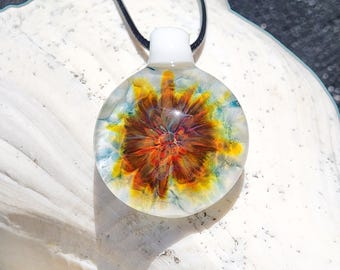 Trippy glass pendant - Handmade heady glass jewelry necklace