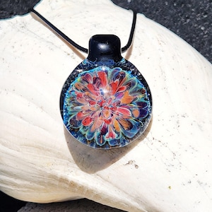 Handmade Blown Glass Pendant – Unique Borosilicate Jewelry – Heady Glass Necklace – Trippy Glass Pendant – Gift for Him or Her