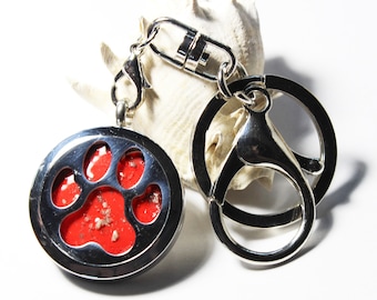 Paw Print Keychain for Ashes - Cremation Urn Jewelry - Pet Cremation Jewelry - Cremation Jewelry Necklace - Paw Print Pendant - Pet Memorial