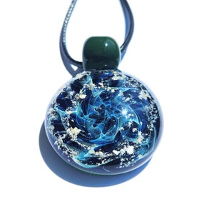 Urn Necklace - Pet Ashes Memorial Jewelry, DragonFire Glass Cremation Pendant