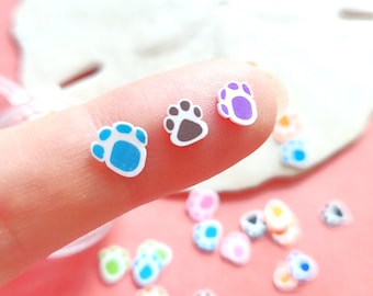 Vibrant Polymer Clay Paw Print Slices, Colorful Sprinkles Perfect for Resin, Slime, Nail Art, and Crafts. Filler for Endless Creativity