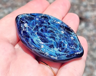 Galaxy Cremation Touchstone – Pet Memorial Glass Keepsake with Ashes, Custom Pet Ash Jewelry