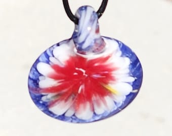 Handmade Blown Glass Pendant Necklace -