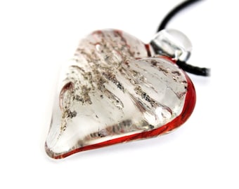 Cremation Jewelry - Forever In My Heart Glass Cremate Pendant Necklace, Handmade Pet Memorial, Remembrance Urn Necklace