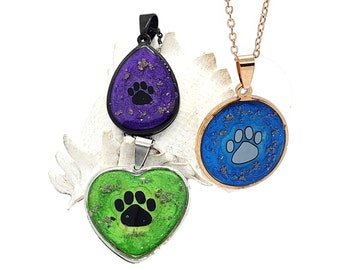 Paw Print Cremation Pendant. Cremate jewelry. Urn Necklace, with Ashes. Pet Memorial, cremation necklace. Urn jewelry. Urn necklace cremate