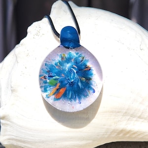 Handmade Blown Glass Pendant: Dazzling Borosilicate Creation. Trippy glass pendant. Heady glass necklace jewelry