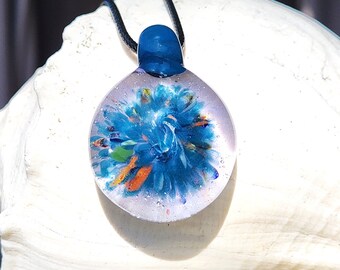 Handmade Blown Glass Pendant: Dazzling Borosilicate Creation. Trippy glass pendant. Heady glass necklace jewelry