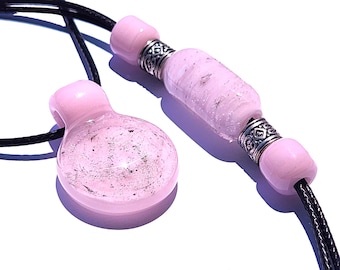 Pink Pet Cremation Jewelry Set – Ashes Necklace & Bracelet