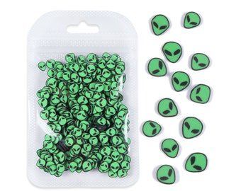 Alien Polymer Clay Slices, Fillings for Slime Resin. Aliens Slices for Mold Filler. Resin Supplies. Nail Art Supplies. Halloween UFO Space
