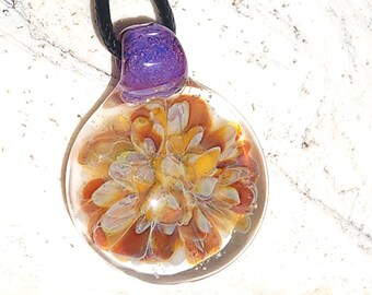 Glass pendant, Trippy glass pendant, Heady glass pendant necklace, Splash of Color, Galaxy glass Blown glass pendant, Handmade jewelry, Gift