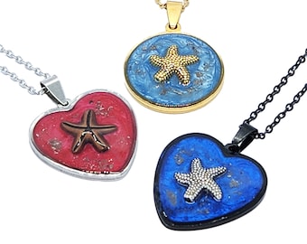 Starfish Cremation Pendant. Cremate jewelry. Urn Necklace with Ashes. Pet Memorial, cremation necklace. Urn jewelry. Urn necklace cremate