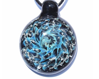 Cremation Jewelry - Ash Necklace Pendant, Blown Glass Cremation, Ashes Jewelry, Pet Loss, Glass Cremation Jewelry, Galaxy Glass Necklace