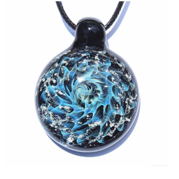 Cremation Jewelry - Ash Necklace Pendant, Blown Glass Cremation, Ashes Jewelry, Pet Loss, Glass Cremation Jewelry, Galaxy Glass Necklace