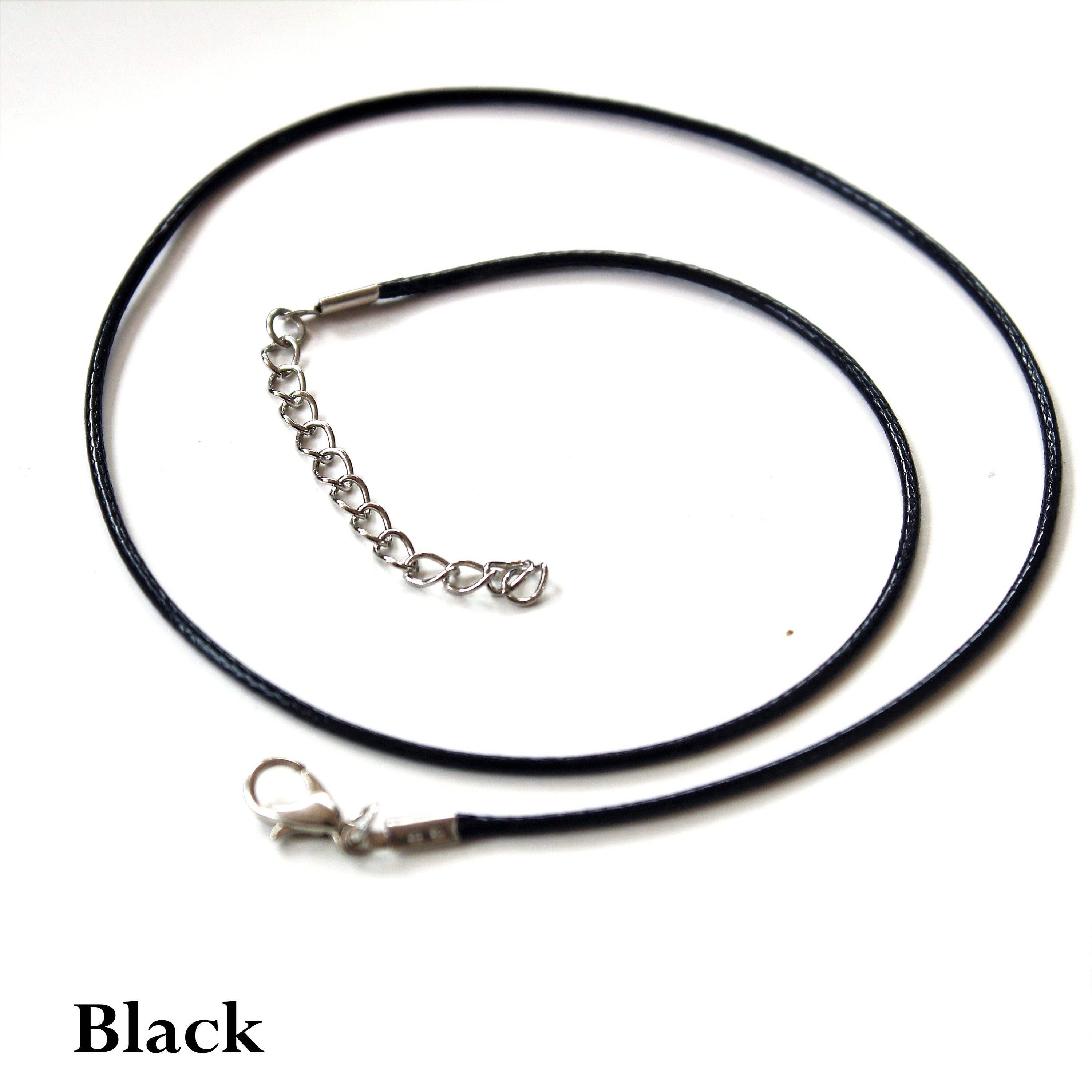 2 mm Collier de Chaîne de Cordon Noir Collier de Corde de Cire Fin