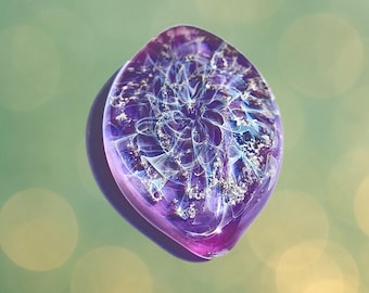 Purple Galaxy Cremation Touchstone: Borosilicate Glass Memorial Keepsake