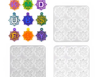 Flexible Silicone Molds. 26 Alphabet Mandala Letters 3 Pcs Silicone Mold. Epoxy Resin Mold for Keychains Pendants Ornaments and Decorations