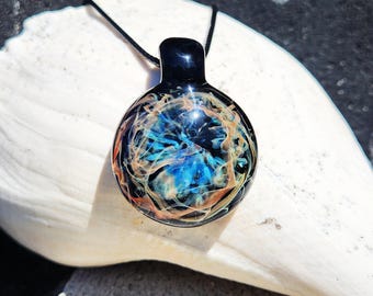 Silver Streak Glass Pendant – Handmade Blown Glass Jewelry