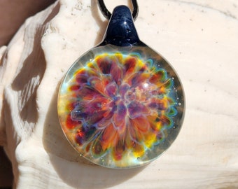 Trippy glass pendant. Valentines Unique Gifts. Heady glass pendant. Gift for her. Gift for him. Birthday gift. Jewelry necklace pendant