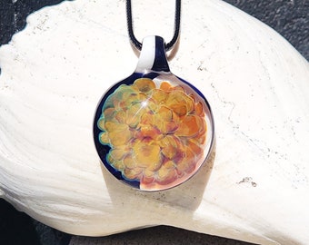 Borosilicate Glass Pendant: Express Your Unique Style with Handblown Art. Trippy glass pendant gift. Handmade glass jewelry