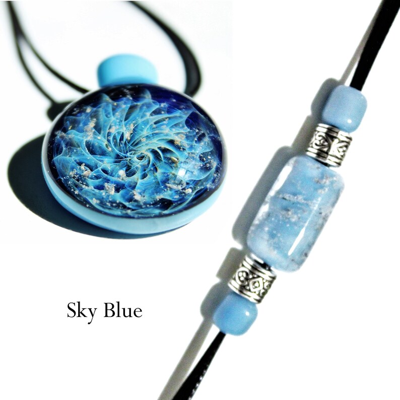 Blown Glass Pendant Necklace Bracelet Set Ashes Necklace Cremation Jewelry Memorial Jewelry Urn Cremation Necklace Pet Memorial Jewelry