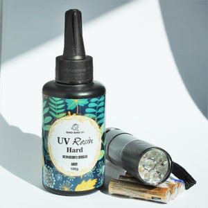 Resin Beginner Kit UV Resin Uv Lamp Pearlescent Mica Powder Clear 100g Hard  UV Resin, Uv Light for Resin, Resin Craft Supplies 