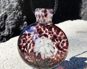 Heady Blown Glass Pendant Necklace - Black and White Handmade Jewelry
