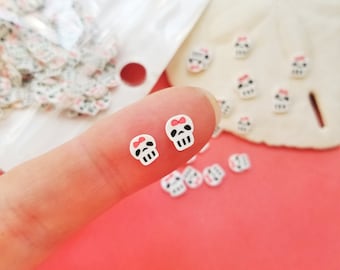 Sugar Skull Polymer Clay Slices Fillings - Halloween Skull Fake Sprinkles for Slime and Nail Art Crafts. Resin Supplies. Nail Art Supplies