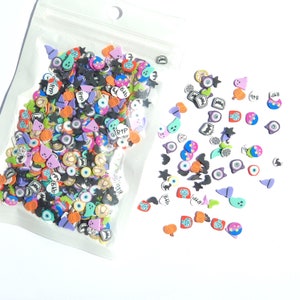 Halloween Polymer Clay Slices Fillings. Mixed Halloween Slices Sprinkles for Slime Nail Art Crafts. Resin Supplies. Nail Art Supplies