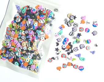 Halloween Polymer Clay Slices Fillings. Mixed Halloween Slices Sprinkles for Slime Nail Art Crafts. Resin Supplies. Nail Art Supplies