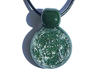 Glass Cremation Jewelry. Green Urn Necklace Pendant. Cremate jewelry for women. Pet memorial jewelry. Ashes necklace. Dog memorial gift