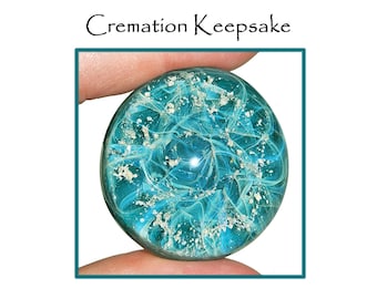 Turquoise Cremation Jewelry - Pet Memorial Touchstone, Ash Infused Memorial Stone