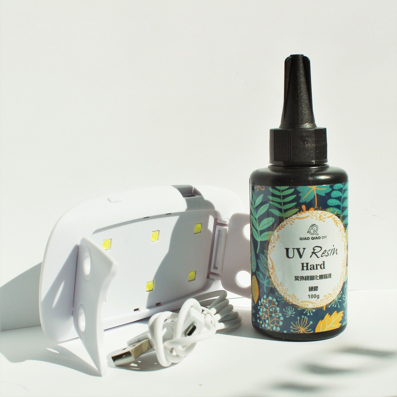 UV Resin and Uv Light Clear 100g Hard UV Resin, Uv Light for Resin