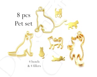 Pets Resin Jewelry Open Back Bezels, Gold Color - Hollow Out Pendants, Blank For Resin Jewelry Making, resin kit beginner, resin supplies