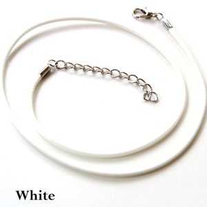 White Waxed Cotton Necklace Cord: DIY Jewelry Making, 2mm by 17 Inch