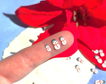 Snowman Polymer Clay Christmas Slices Fillings - Fake Sprinkles for Slime Nail Art Crafts. 5mm Snowman Winter Holidays. Resin Supplies