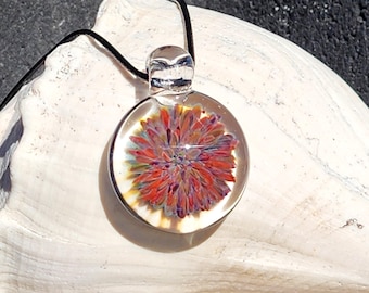 Blown Glass Pendant Necklace - Implosion Borosilicate Glass Pendant