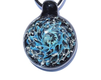 Pet Ashes Necklace, Glass Memorial Pendant, Handmade Pet Memorial Jewelry