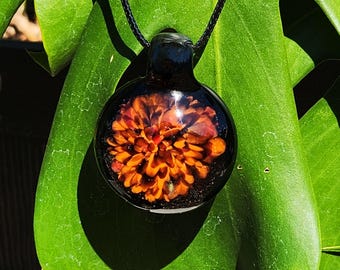 Handmade Blown Glass Pendant Necklace – Colorful Glass Jewelry, Unique Gift, Heady Glass